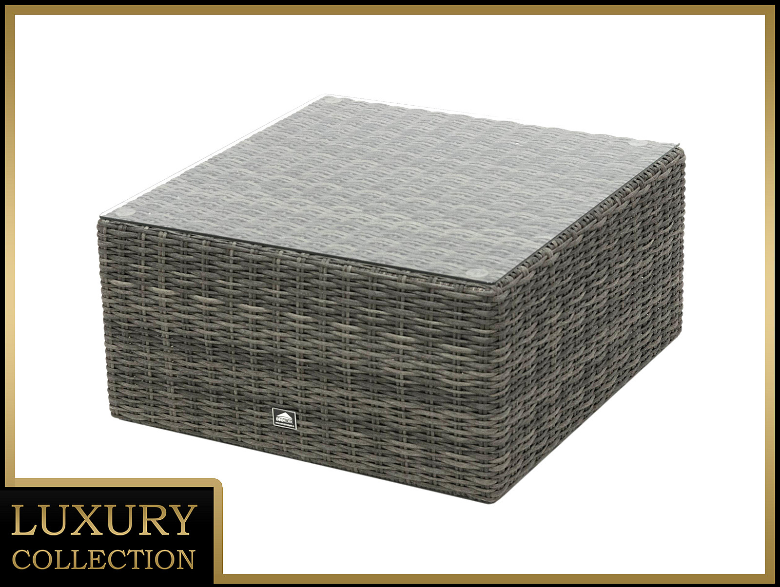 Rattanowy stół/stołek 73 x 73 cm BORNEO LUXURY (szary)